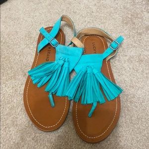 NWOT Lucky Brand tassel sandals